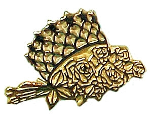 SMALL gold International Pageant Crown & Roses Pendant