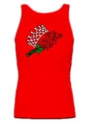Tank Top with crystal crown & roses